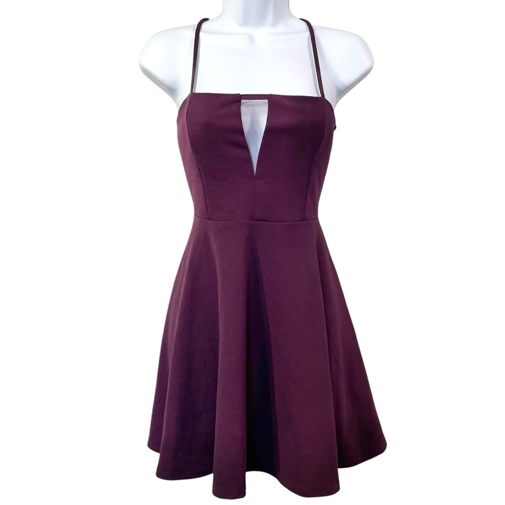 Lulus Plum Sleeveless Dress with Keyhole Detail